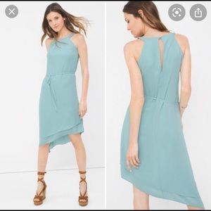 Halter Asymmetrical Soft Dress in Waterfall